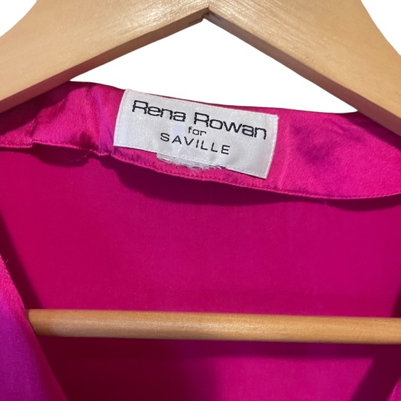 RENA ROWAN for Saville| 100% Silk Button up Flowy Pink blouse w/side slits L/XL - Picture 5 of 12